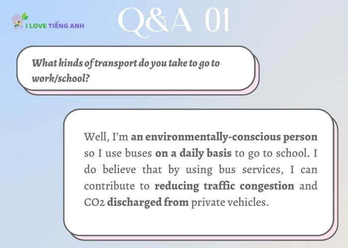 Câu hỏi và trả lời mẫu Ielts speaking chủ đề giao thông (Phần 1)