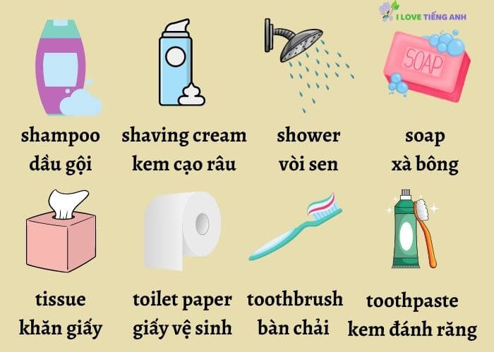 Tổng hợp 24 đồ vật chuyên dụng trong phòng tắm bằng tiếng Anh (Phần 2)