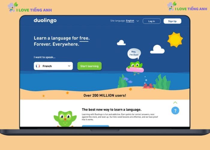 Duolingo là trang web học tiếng Anh chất lượng cho người mới 